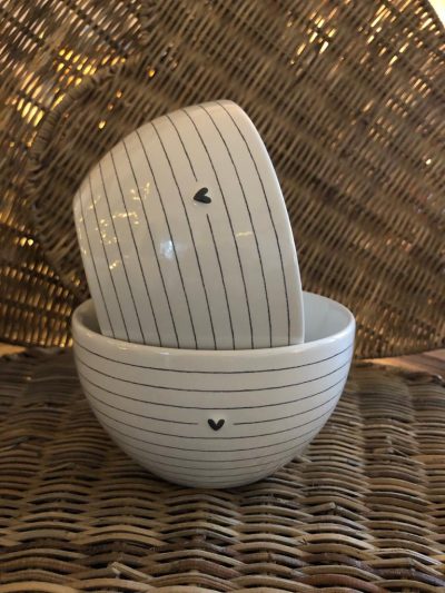 Bastion Bowl Stripes with Heart BL. 13x7