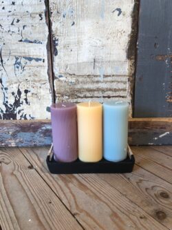 Pillar Candle Rib lila 7x15