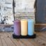 Pillar Candle Rib lila 7x15