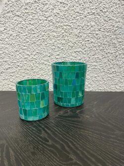 Windlicht green mosaic S