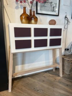 H.P. Wandkast hg. wit/donker eiken 6 laden -18-