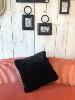 Faux Fur Pillow Cover black 50x50